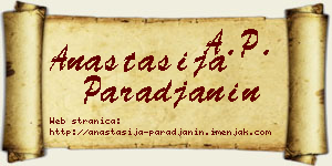 Anastasija Parađanin vizit kartica
